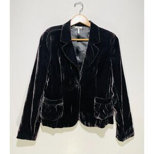 Metro 7 velvet jacket blazer cropped pockets brown disco women's 8